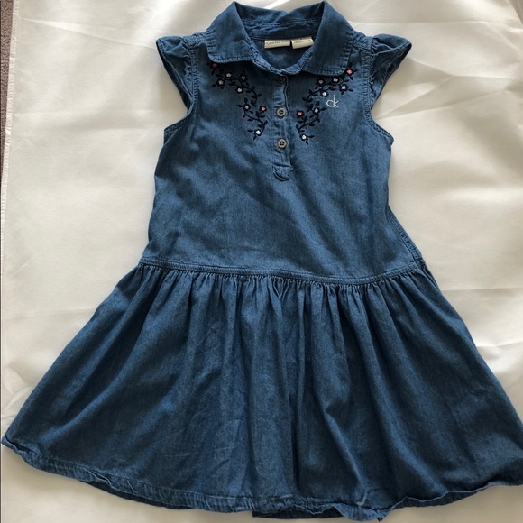 Calvin Klein Denim Girls Dress - Picture 5 of 6